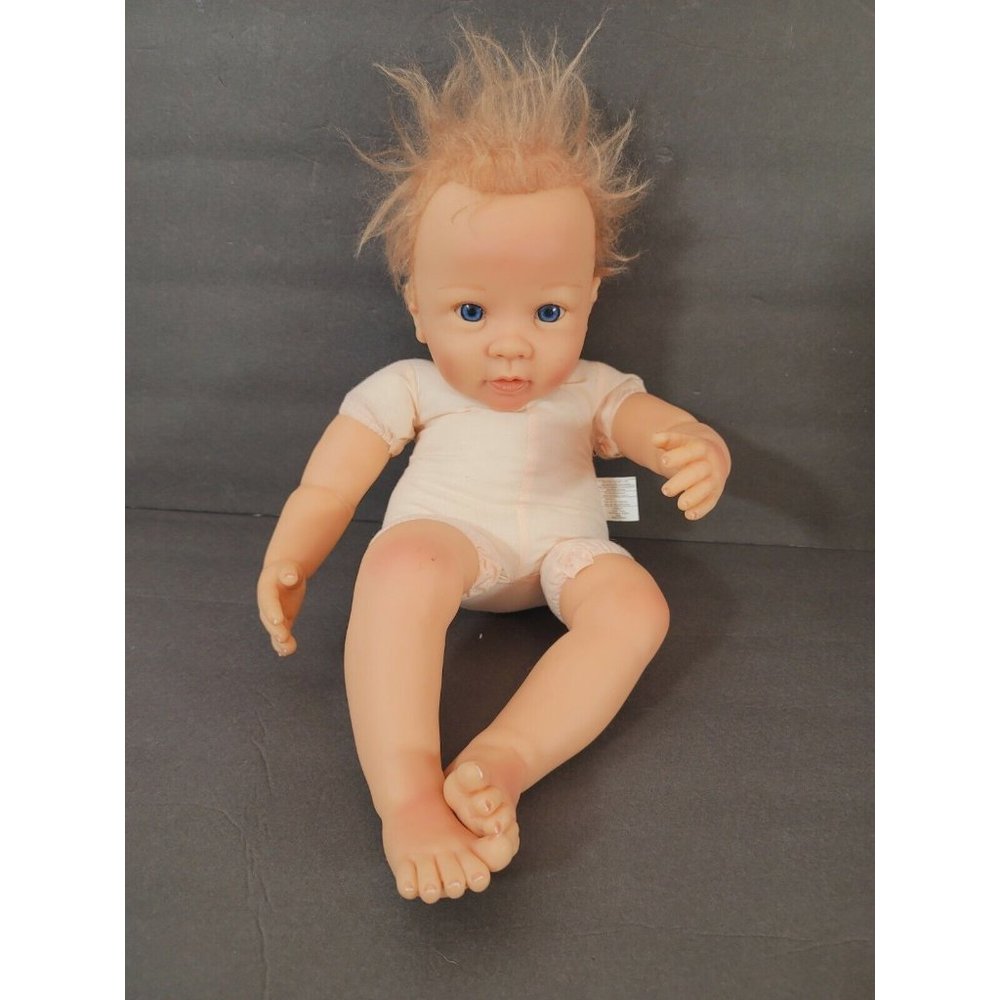 20” Reborn Baby Vinyl Realistic Doll By Linda Murray Big Blue Eyes Blonde ADG